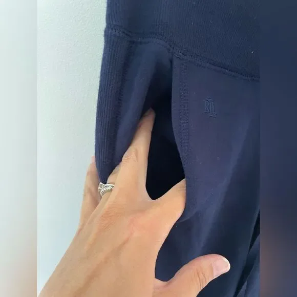 Polo Ralph Lauren Sweatpants Joggers Navy with gold detailing on string size M - Picture 3 of 10